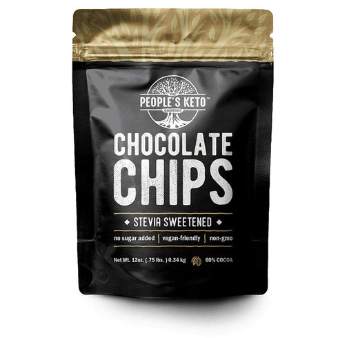 Sugar Free Large Chocolate Chips, Stevia Sweetened, 12 oz. Value Size, Non-GMO,