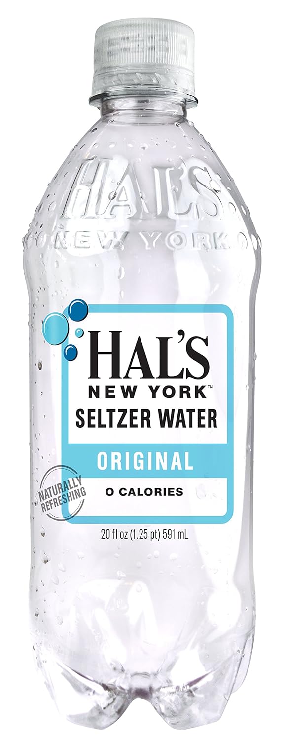 Hal's New York Seltzer Carbonated Original Sparkling Water, Zero Sugar, Zero Calorie, Zero Carbs, 20