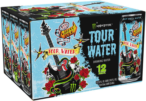16oz (Pack 12) Monster Tour Water by Monster Energy, Deep Well Water