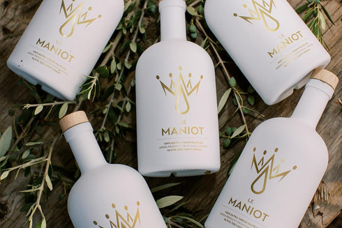 Le Maniot 500mL, Extra Virgin Olive Oil, Glass Bottle, Family-Owned, Complex Robust Flavor, Cold Extracted, Koroneiki