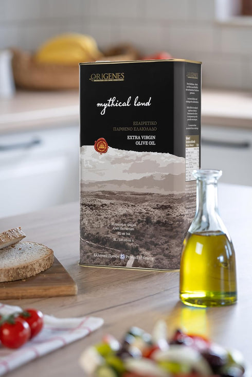 3lt Extra Virgin Olive Oil Tin, Great Taste Cold Pressed, Polyphenol Rich EVOO, KORONEIKI Olive Oil Extra Virgin, EVOO