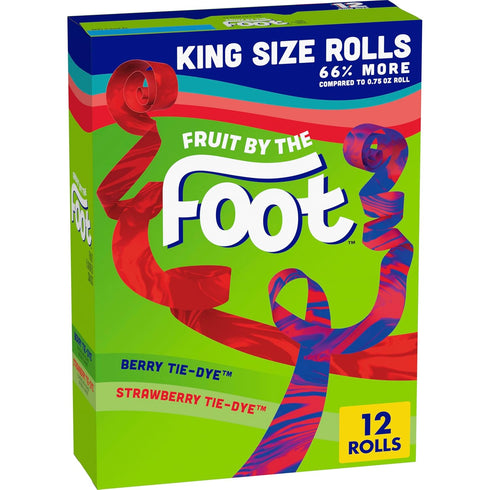 Fruit by the Foot Fruit Flavored Snacks, Berry and Strawberry Tie-Dye, 12