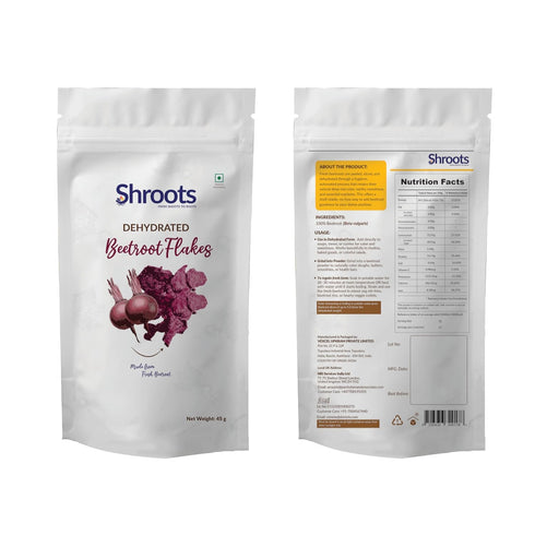 (45g 1.05 oz, Pack 1) SHROOTS Dehydrated Beetroot Flakes Air Dried Dehydrated Vegetable, Gluten Free, Vegan, Shredded