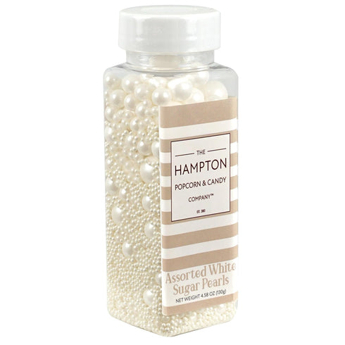 4.58 oz Edible Pearls White Sugar Sprinkles Resealable Jar, Edible Pearls For Cake Decorating, White Pearl Sprinkles