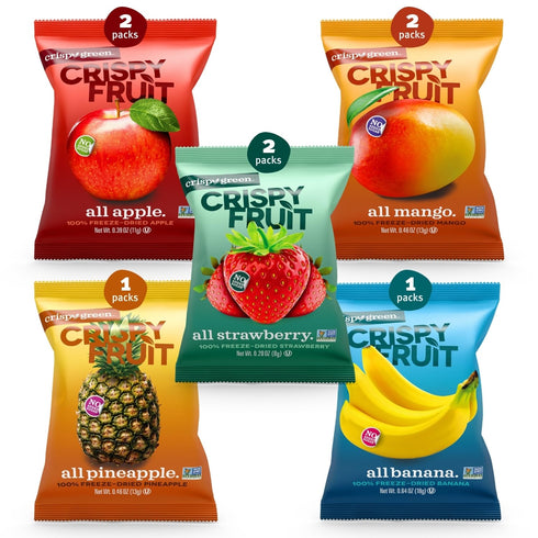 (Pack 8), Pack, Pack Crispy Green Classic Sampler of No Added Sugar, Freeze-Dried Fruit Variety Single-Serve Bags Trial