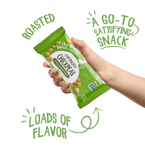 Pack (Pack 24 1oz) 8 x8 x8. Happy Snack Company Crunchy Chickpeas Classics Variety - High Fiber Vegan Protein Snacks