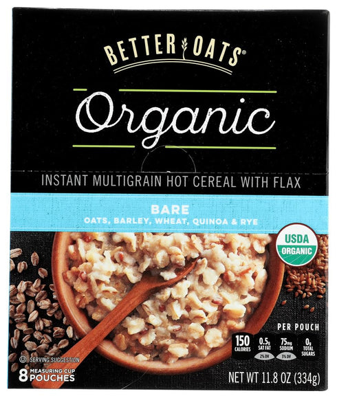 Betteroats Raw Pure & Simple Organic Bare Instant Multi Grain Hot Cereal