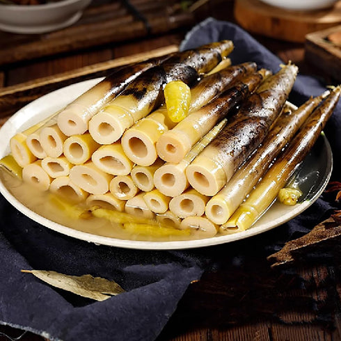 FLHYHDM 3 Packs660g/23oz Fresh Hand Peeled Bamboo Shoots Crispy Bamboo Shoots With Pickled Chili Peppers, Aged Soup