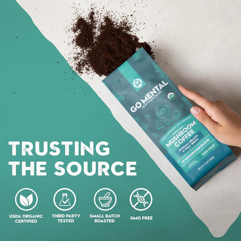 14 Immune Wellbeing, 12 oz (2 Pack) Organic Mushroom Coffee Blend Dark Roast, Organic Lion's Mane, Chaga, Red Reishi