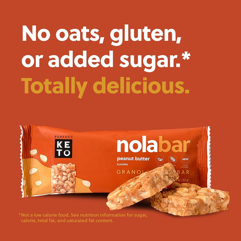 8 32g Perfect Keto Nola Bars | Gluten-Free Keto Granola Bars with Zero Added Sugar | Enjoy a Chewier, Nuttier