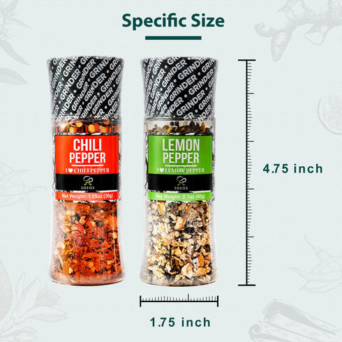 Set 9 Set, Soeos Spice Seasoning of with Integrated Grinders, Individual Spice Grinder, Pure and Fresh Perfect for BBQ