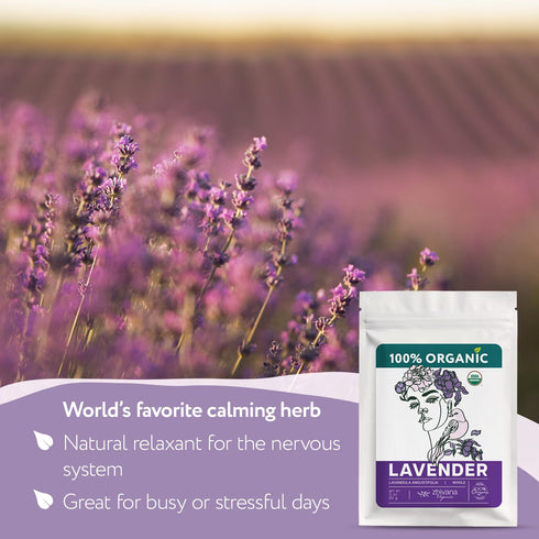 3oz. Culinary Lavender Flowers Organic - Dried Food Grade Lavender for Drinks, Cooking & Baking - Edible & Aromatic T