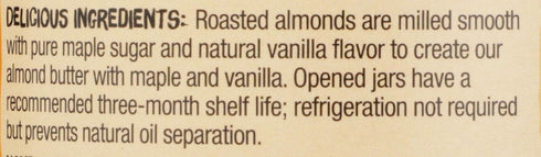16 OZ ONCE AGAIN Maple Vanilla Almond Butter