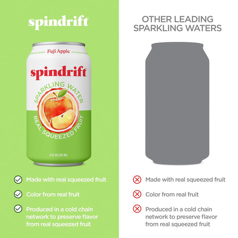12 (Pack 24) Spindrift Fuji Apple Can Ounce