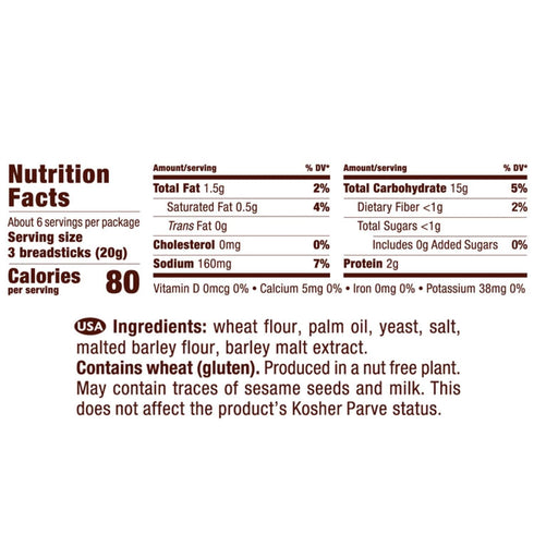 4.4 3 Pack Grissini Breadsticks, Original - All Natural Traditional Italian Breadsticks, Non-GMO - Ounce