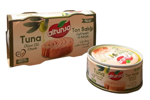 Generic Altunsa's Chunk Tuna in Olive Oil, Additive-Free, Premium Canned, Halal, 160g each.