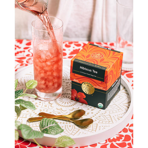 Wellbeing 100% 18 (Pack 1) Buddha Teas - Hibiscus - Organic Herbal Tea - For Health & - With Antioxidants, Vitamin C