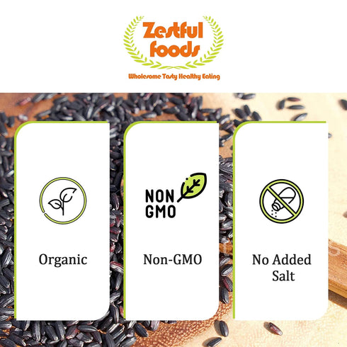 Zestful Foods 2 Lbs Black Rice - Whole Grain, Non-GMO, High Fiber, Low Sugar, - Delicious and Healthy Alternative