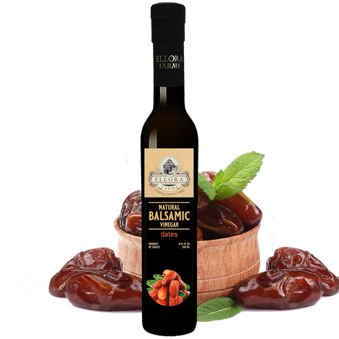 Pack Pack 2 Ellora Farms, Combo Fresh Pomegranate and Date Syrup Infused Thick Aged Balsamic Vinegar, All-Natural, No