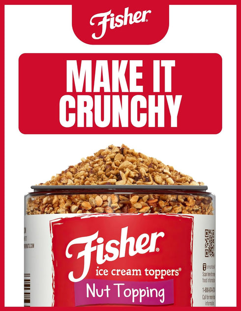 5 oz, Filberts, Fisher Mixed Nuts Ice Cream Topping, Peanuts, Almonds, Cashews, Walnuts, Brazil Nuts, Pecans