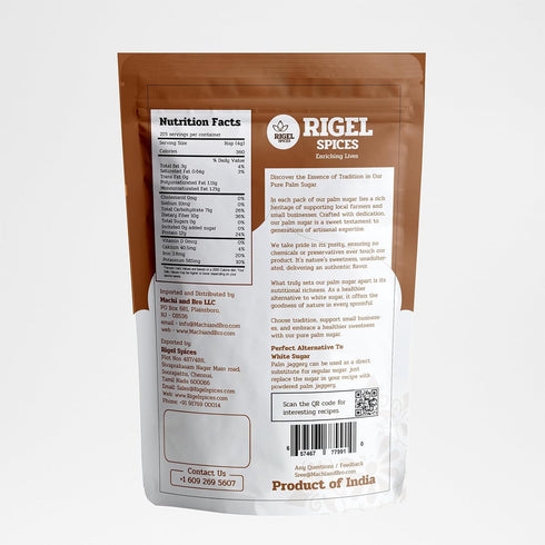 1 Lb Rigel Spices | Pure Bliss of of Palmyra Palm Jaggery | Palm Sugar: Naturally Crafted, Unbleached
