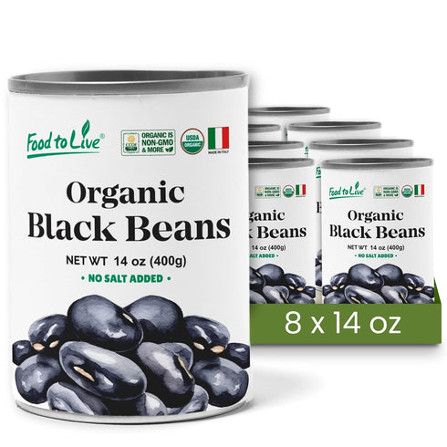 Food to Live Organic Canned Black Beans, 14 oz (Pack of 8)