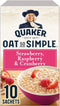 Quaker Oats Quaker Oat So Simple Strawberry, Raspberry & Cranberry 10 x 33,9g -