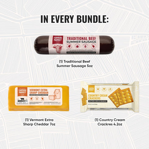 Summer Set, Set, Backpacking Farmers Market, Keto, Paleo, Low Sodium, Low Sugar, Sausage Gift Cheese Gift Beef Bundle