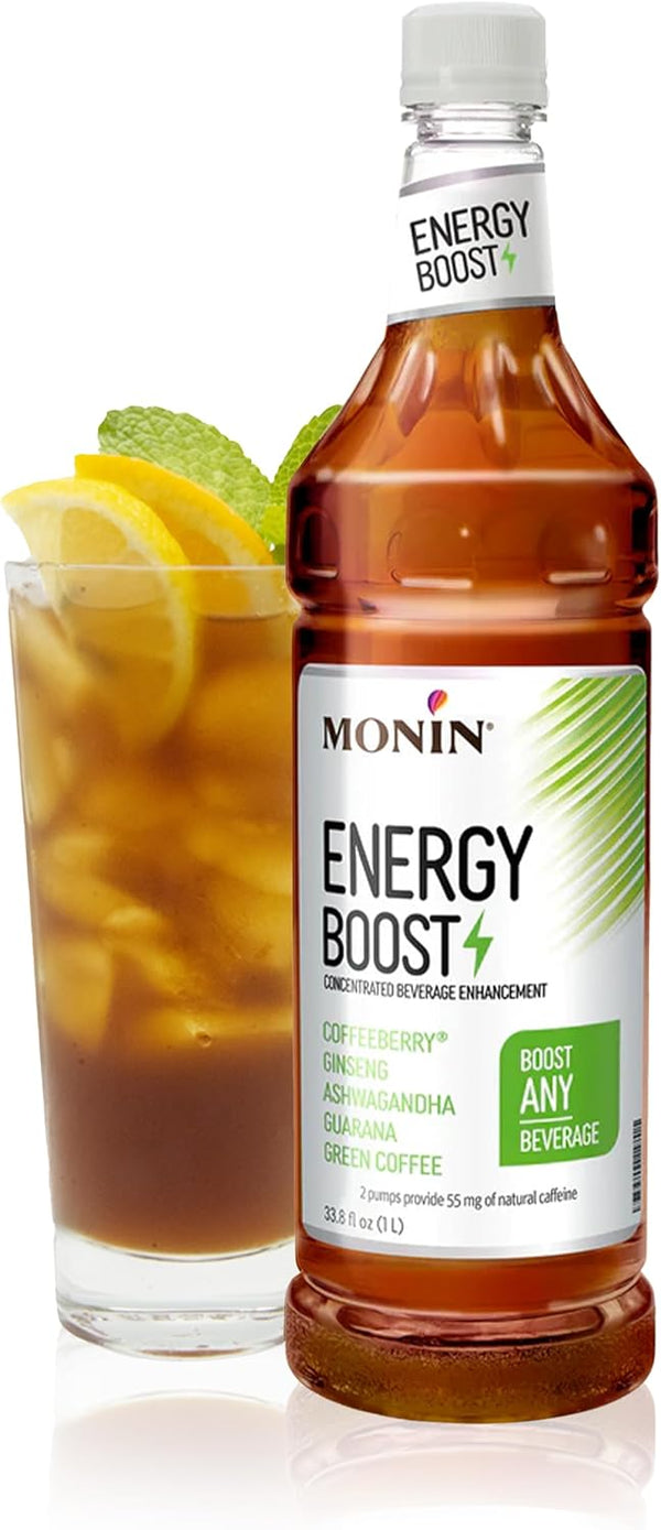 Monin - Energy Boost, Liquid Energy Supplement, Subtle Tea Flavor, Zero Added