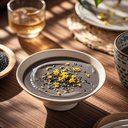 SXRFYFCL mulberry 17.64ounces, 1 (500 Black sesame walnut powder, grain Congee, black sesame walnut soup, instant soup