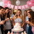 ALISSAR New Double Sided Rose Gold Butterfly Baby Shower Cake Topper Set, It's A Girl Cake Topper & 16 Pink Butterflies