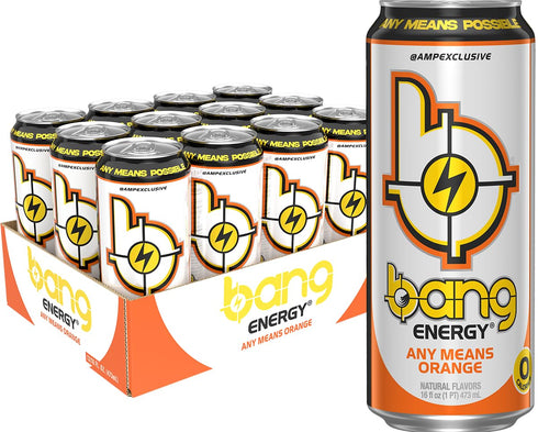 Bang Energy Any Means Orange, Sugar-Free Energy Drink, 16-Ounce | Pack of