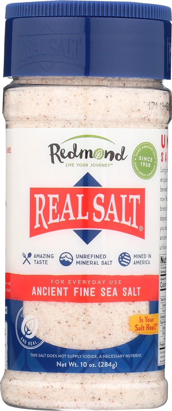 Redmond Real Salt Ancient Fine Sea Salt Shaker, Gluten Free, 10 Ounces