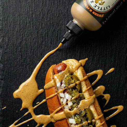 10 oz Little Zing Danish Mustard Sweet & Punchy Gourmet Mustard Sauce with Horseradish Kick All-Natural, No Oils