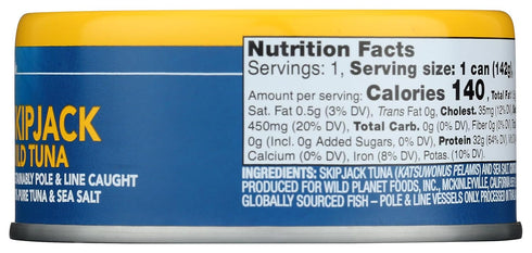 5 oz Wild Planet Wild Skipjack Light Tuna, Sea Salt