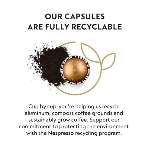 Melozio 30-Count 7.8 oz. Nespresso Capsules Vertuo, Decaffeinato, Medium Roast Espresso, Coffee Pods, Brews