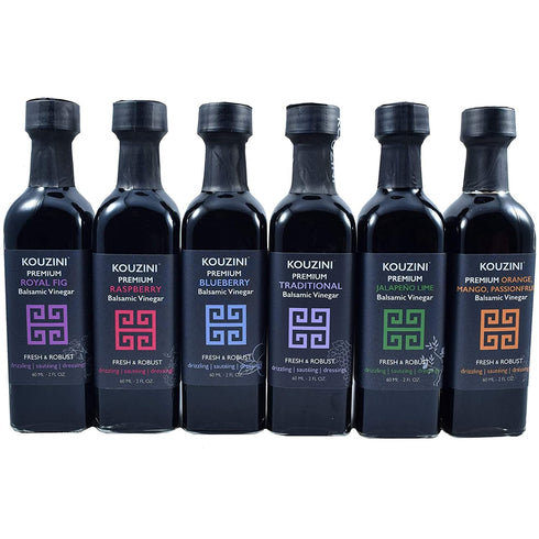 Kouzini Ultra Premium Balsamic Vinegar, 60ml 6 pack Aged Balsamic Vinegars from