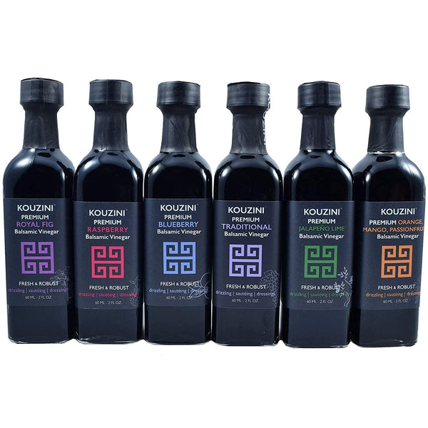 Kouzini Ultra Premium Balsamic Vinegar, 60ml 6 pack Aged Balsamic Vinegars from