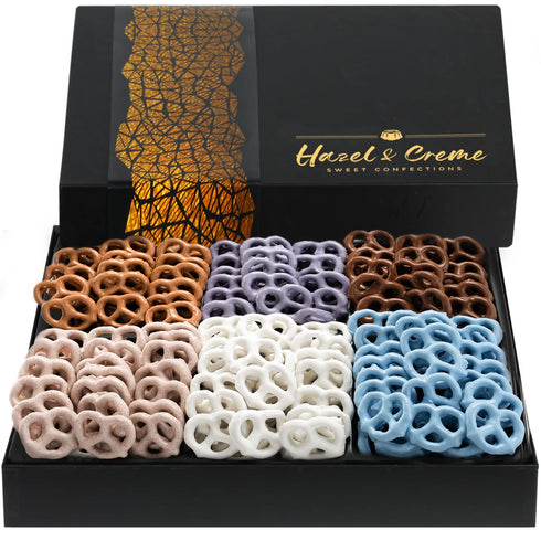 Hazel & Creme Easter Yogurt Pretzel Gift Box 6 Flavor Gourmet Assortment