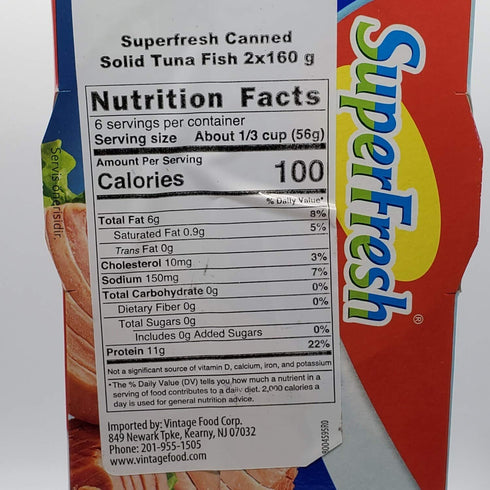 SuperFresh 2x160gr Super Fresh Tuna Fish Cans in Sunflower Oil, Yellow in Tuna Quality