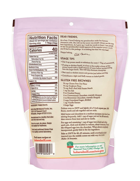 22 (Pack 4) Bob's Red Mill Potato Starch, Resealable Stand up Bag, ounce