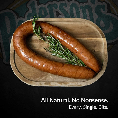 Kielbasa Whole30 (4 Pack, 14oz Pedersons Farms, Old World Rope Pork Sausage, Use/Freeze) - No Sugar Added, Uncured