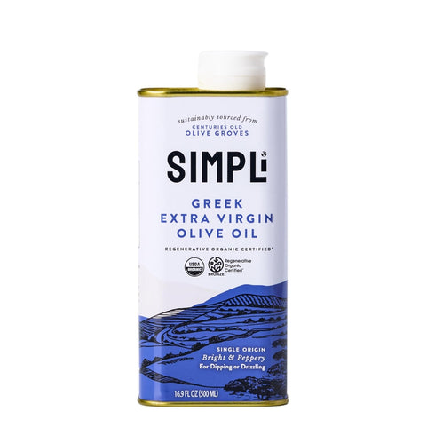 SIMPLi Regenerative Organic Certified Greek Extra Virgin Olive Oil, Bright & Peppery