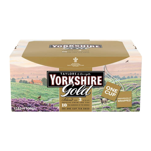 200 Count (Pack 1), 200 Yorkshire Tea, Gold, Individually Wrapped Bags, of Premium Blend, Rich, Smooth, and Satisfying