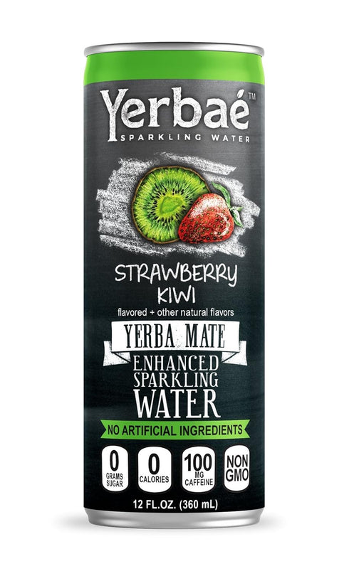 YERBA Enchanced Sparkling Water Strawberry Kiwi, 12 Oz. Cans (Pack of 9)