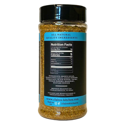 8.8oz Claire's Kitchen Sweet Onion & Garlic All Purpose Seasoning Rub/Savory All Natural Blend/Poultry, Steak, Pork