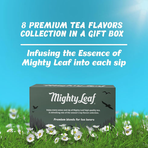 40 Count 8 Mighty Leaf Organic Tea Sampler Silken Tea Bags Assorted Flavors: Tropical Green, Chamomile Citrus, Earl