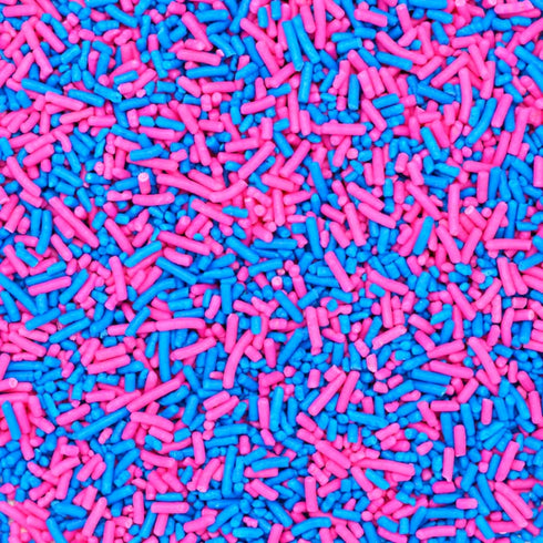 Pink and Blue Gender Reveal Cake Pop Cookie Cupcake Decorations, Semi-Sweet Edible Confetti Sprinkles Toppers 6oz
