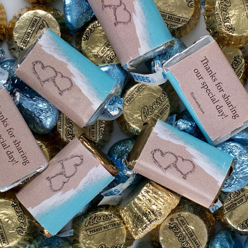 115pcs Beach Themed Wedding Candy Assorted Chocolate Mix (Miniatures, Kisses & Mini