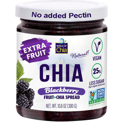 World of Chia Extra Fruit Chia Seeds Jam - Blackberry Jams and